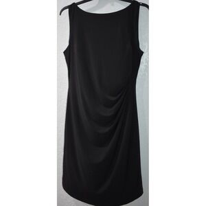 Jessica Howard 14 Sleeveless Dress Stretch Lined Gathered Side Ruching Black